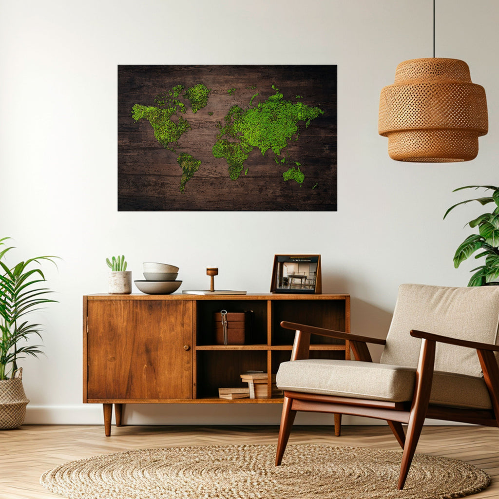 GREEN EARTH VISION Peel and Stick Horizontal Poster