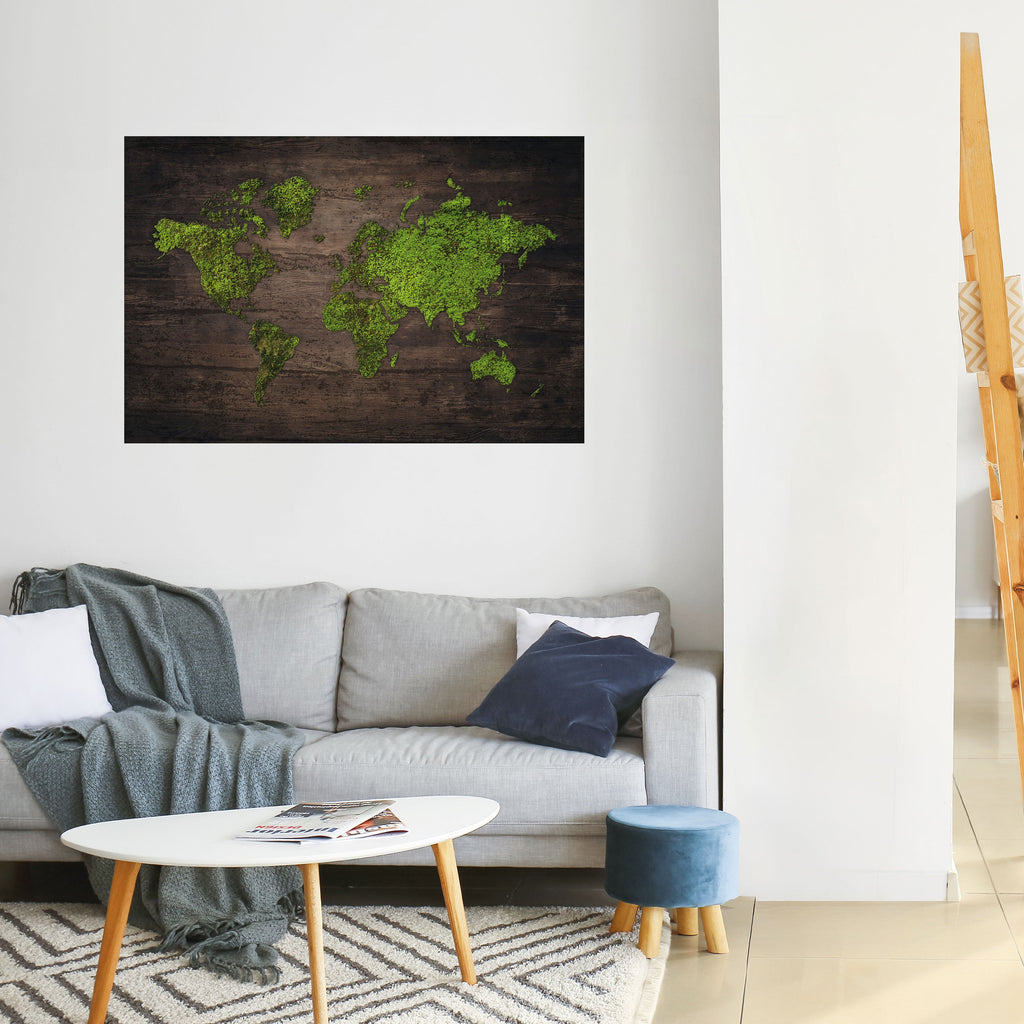 GREEN EARTH VISION Peel and Stick Horizontal Poster