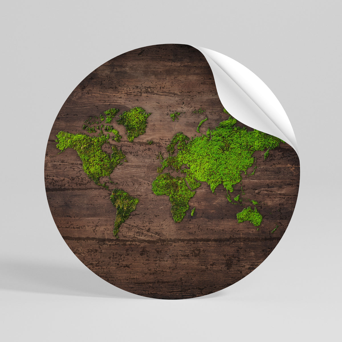 GREEN EARTH VISION Autocolante Redondo Removível