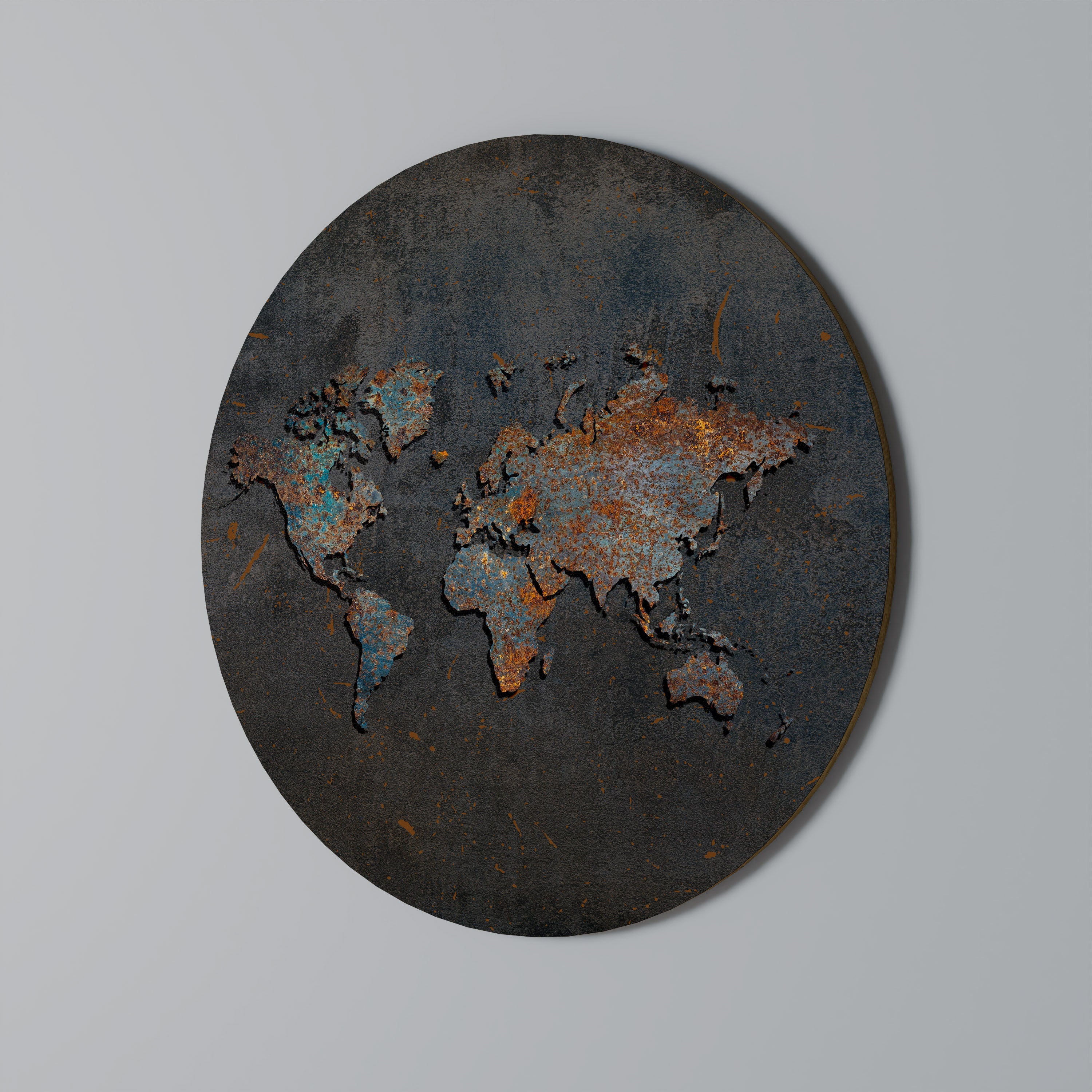 TIMEWORN TOPOGRAPHY Round Wall Art
