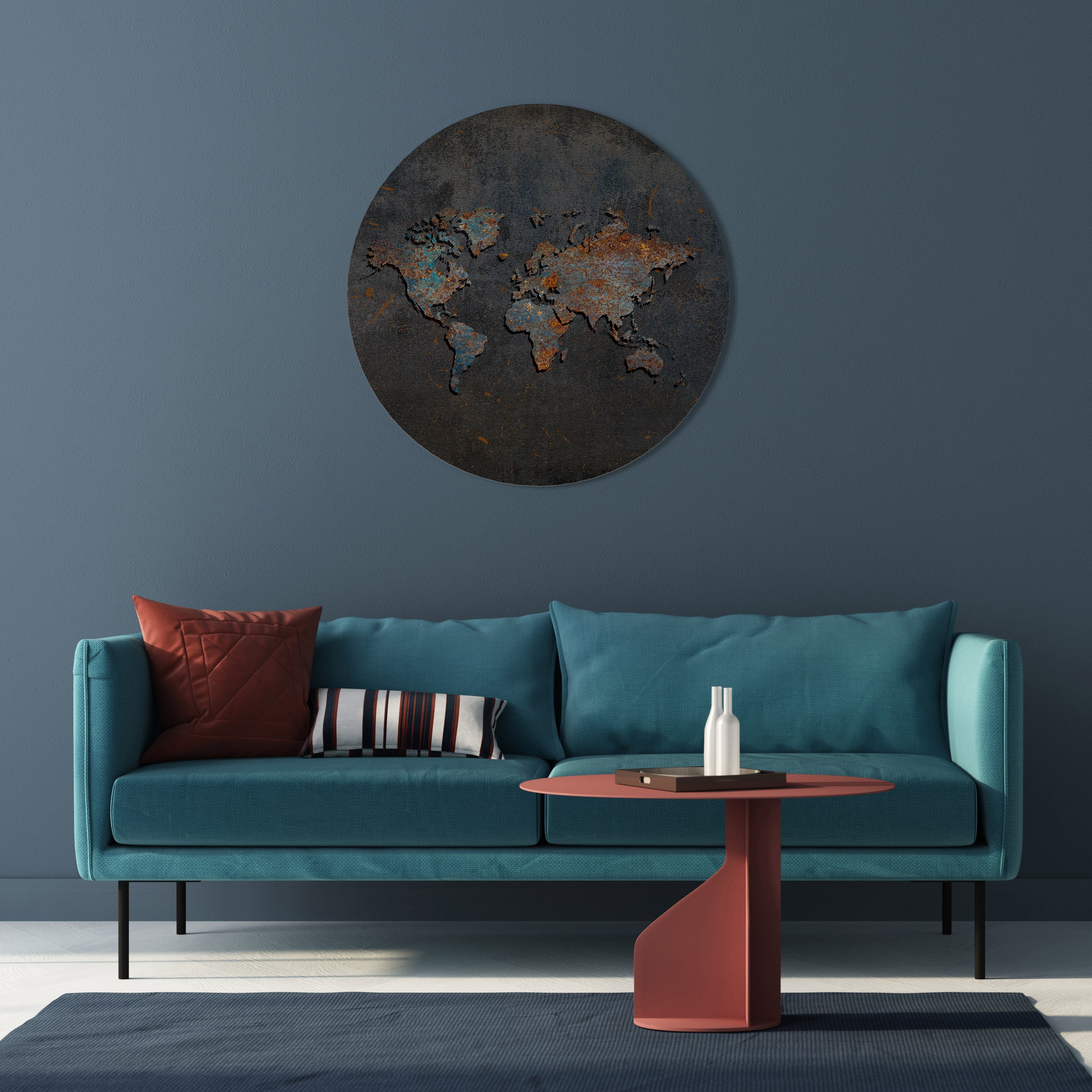 TIMEWORN TOPOGRAPHY Round Wall Art