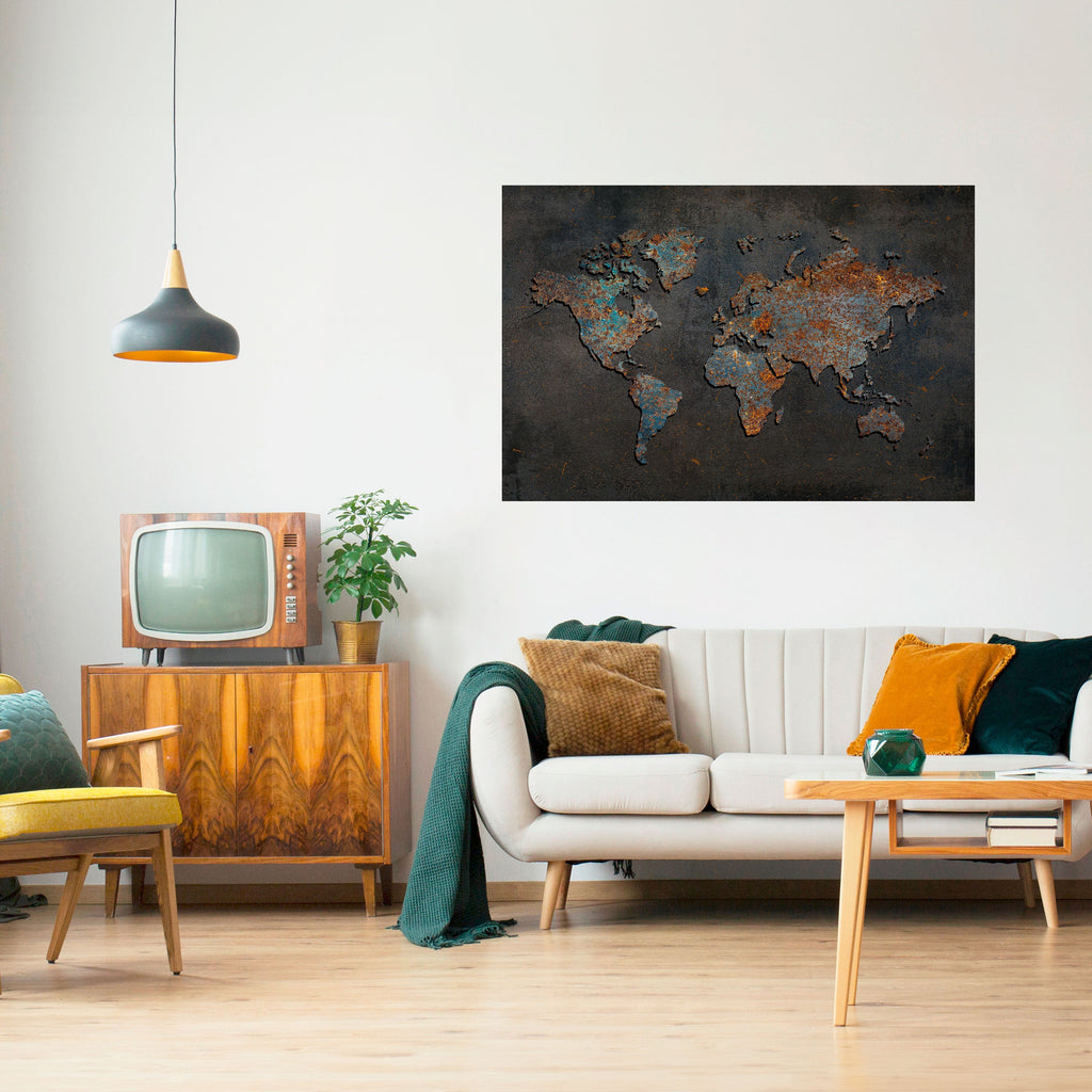 TIMEWORN TOPOGRAPHY Peel and Stick Horizontal Poster