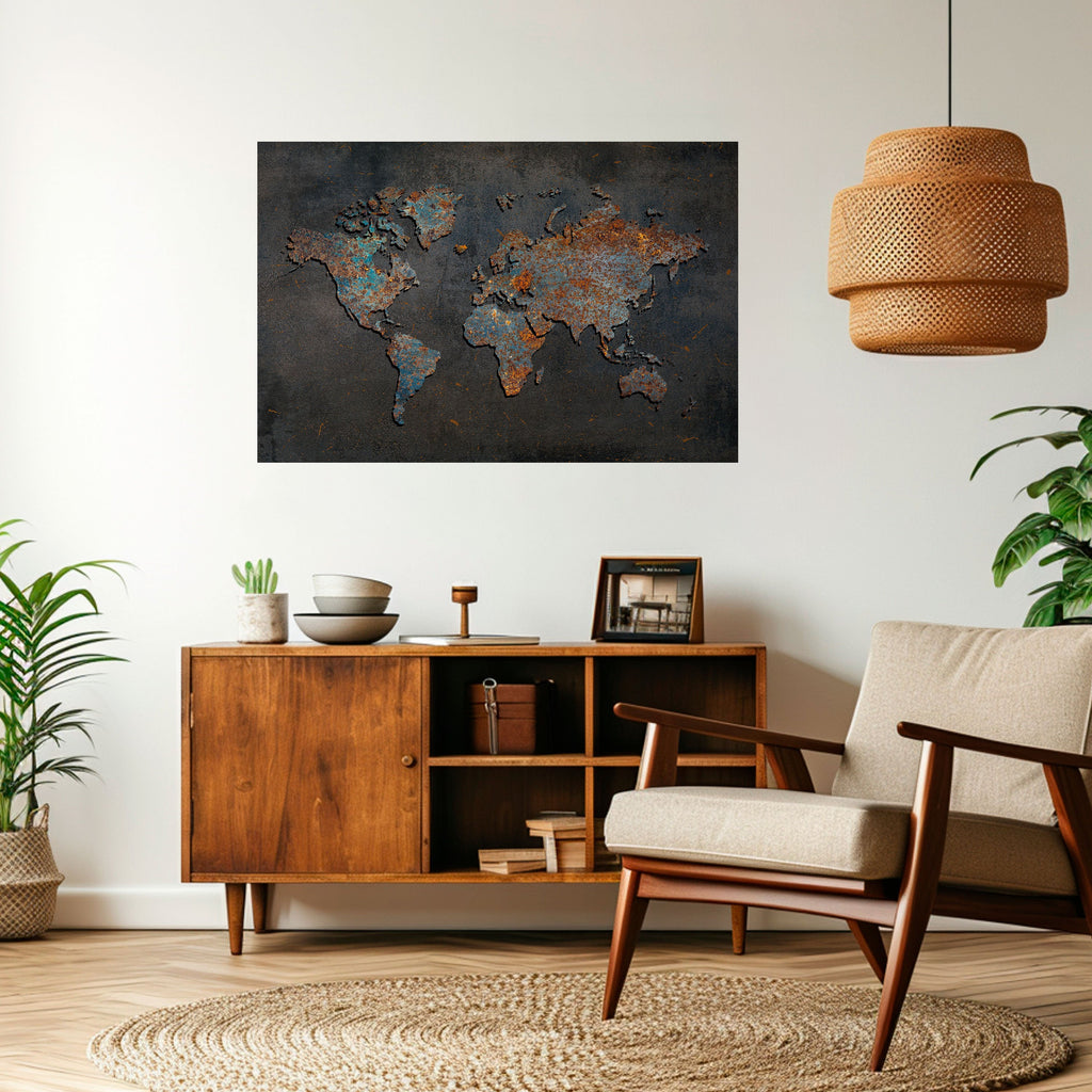 TIMEWORN TOPOGRAPHY Peel and Stick Horizontal Poster