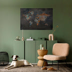 TIMEWORN TOPOGRAPHY Peel and Stick Horizontal Poster