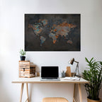 TIMEWORN TOPOGRAPHY Peel and Stick Horizontal Poster