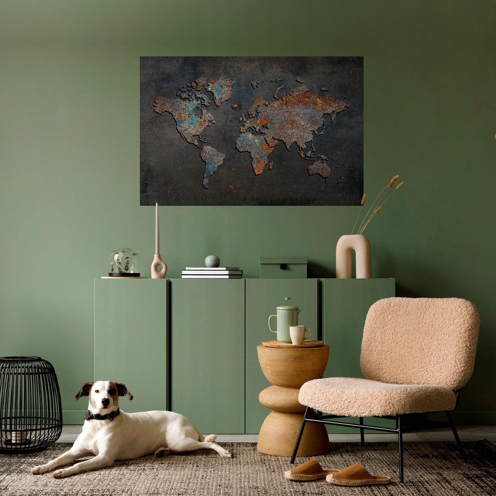 TIMEWORN TOPOGRAPHY Peel and Stick Horizontal Poster