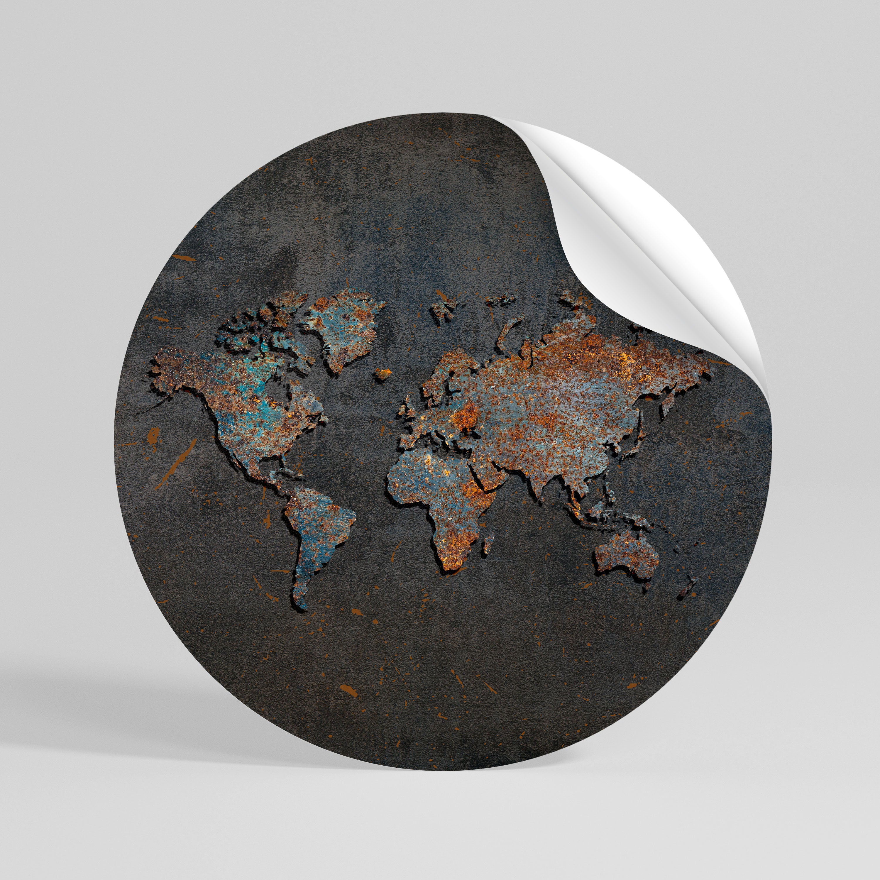 TIMEWORN TOPOGRAPHY Peel and Stick Round Sticker