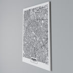 PARIS TOWN PLAN Quadro em tela vertical