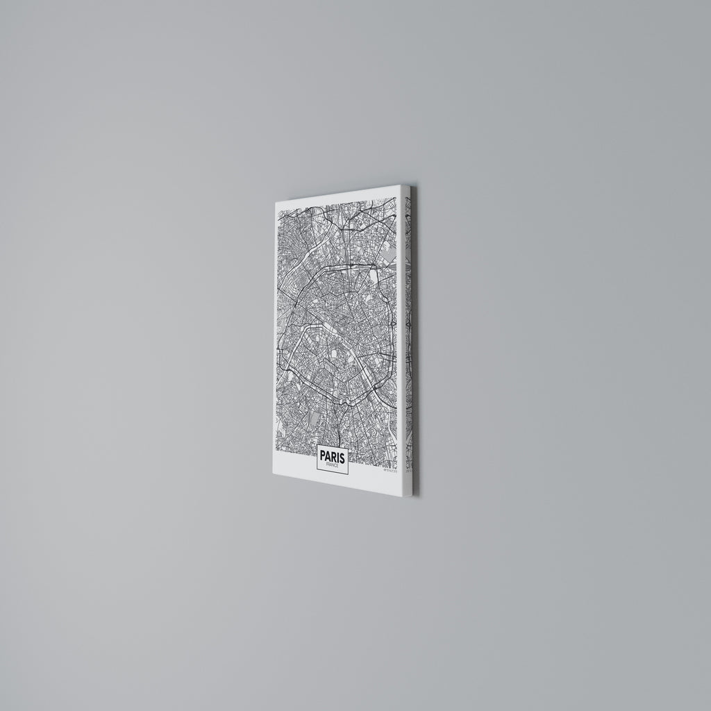 PARIS TOWN PLAN Quadro em tela vertical