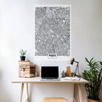 PARIS TOWN PLAN Poster Vertical Autocolante
