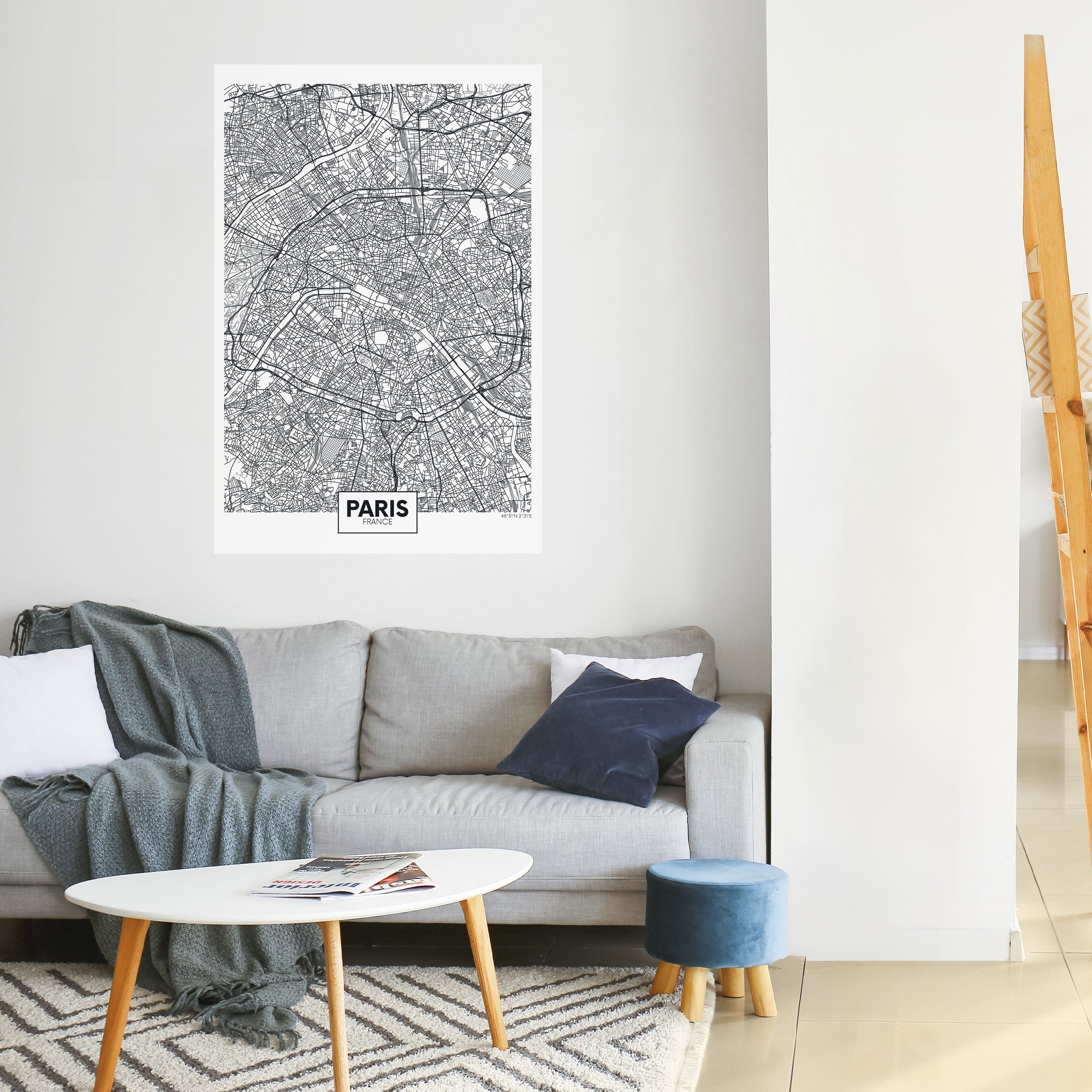 PARIS TOWN PLAN Poster Vertical Autocolante