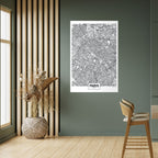 PARIS TOWN PLAN Poster Vertical Autocolante
