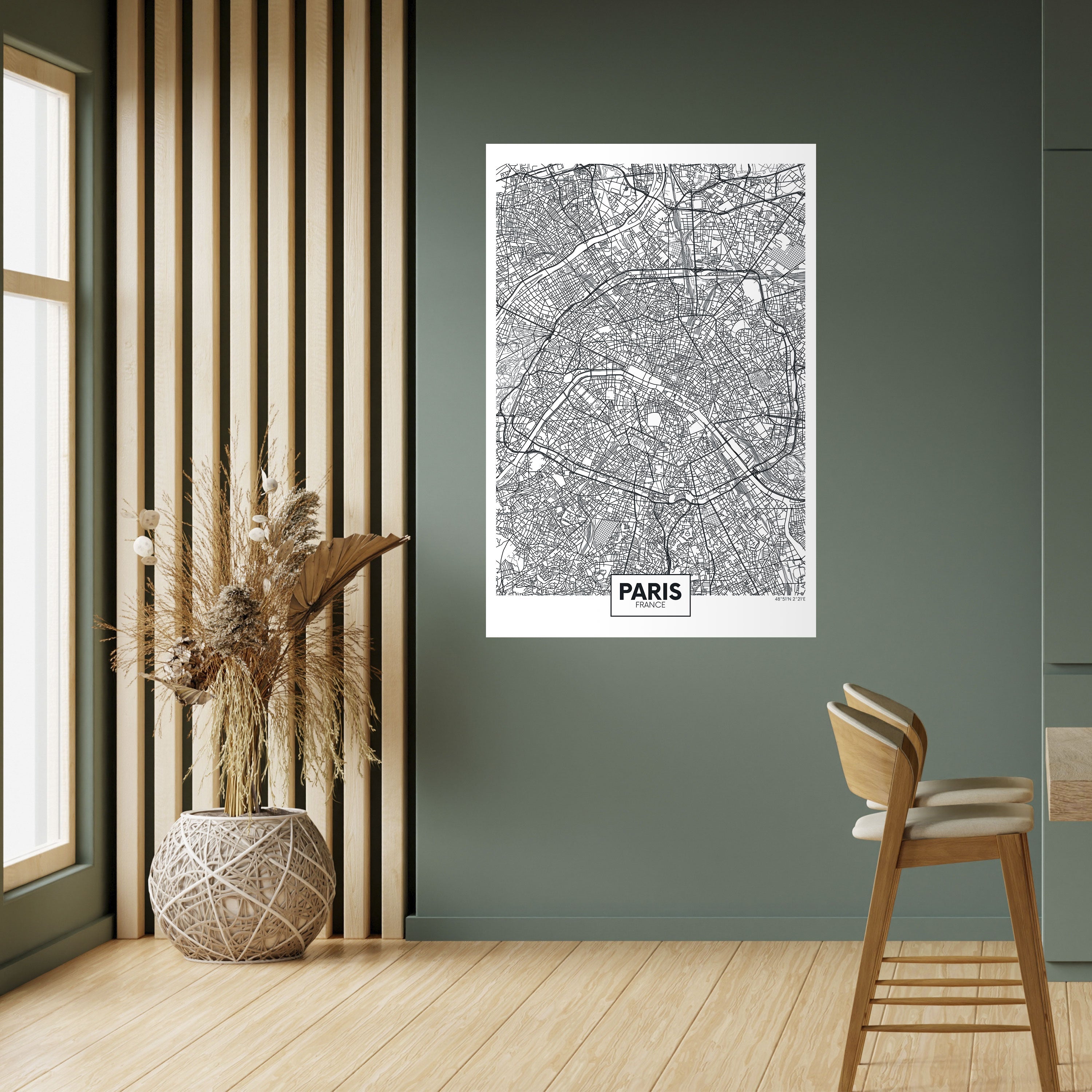 PARIS TOWN PLAN Poster Vertical Autocolante