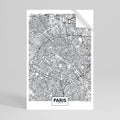 PARIS TOWN PLAN Póster Autocolante Vertical