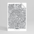PARIS TOWN PLAN Poster Vertical Autocolante
