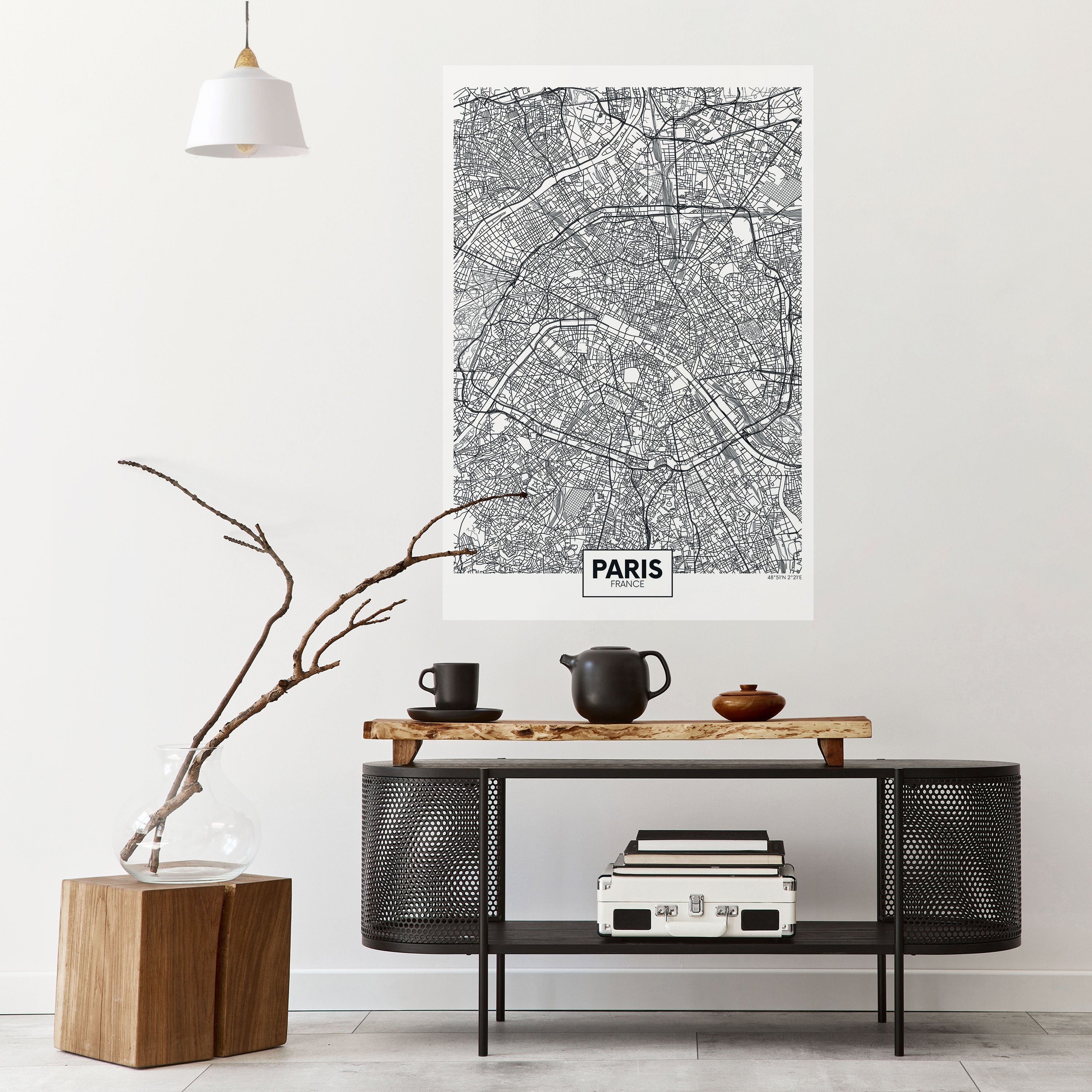 PARIS TOWN PLAN Poster Vertical Autocolante