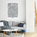 PARIS TOWN PLAN Poster Vertical Autocolante