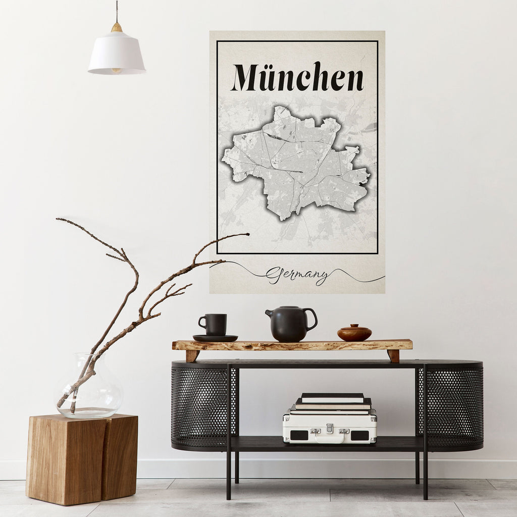 MONOCHROME MÜNCHEN Peel and Stick Vertical Poster