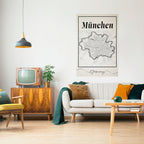 MONOCHROME MÜNCHEN Peel and Stick Vertical Poster