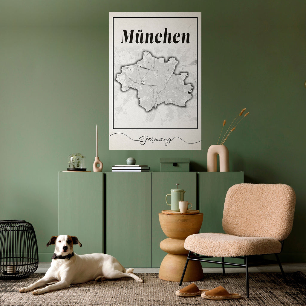 MONOCHROME MÜNCHEN Peel and Stick Vertical Poster