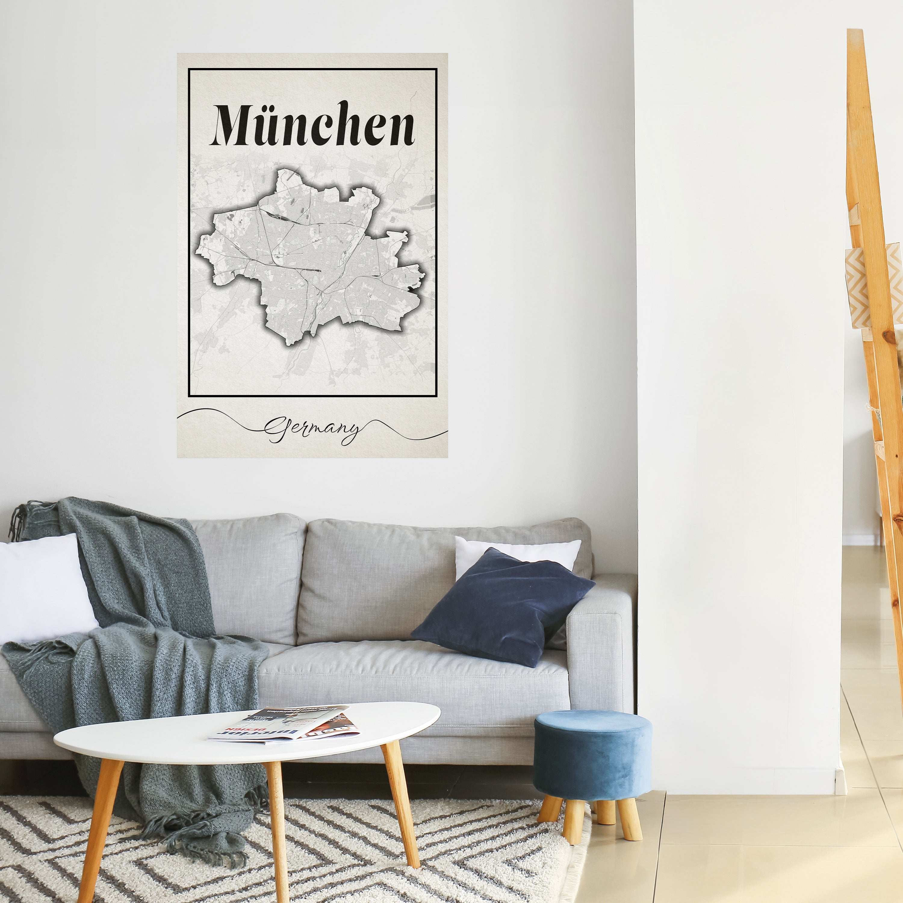 MONOCHROME MÜNCHEN Peel and Stick Vertical Poster