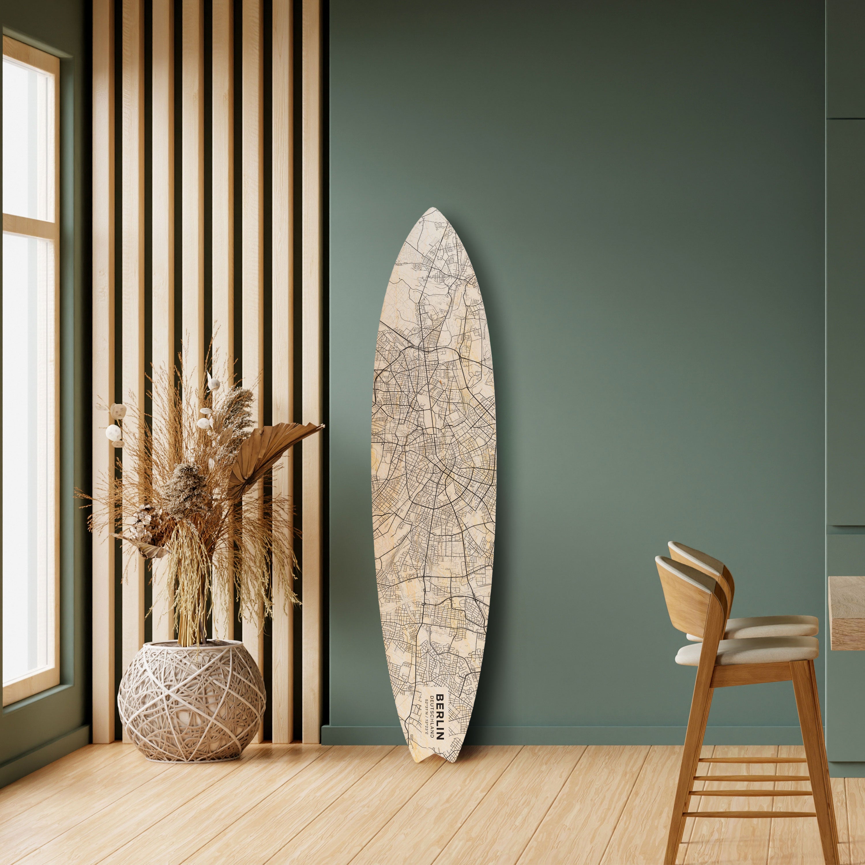 BERLIN PLAN Decorative Plywood Surfboard