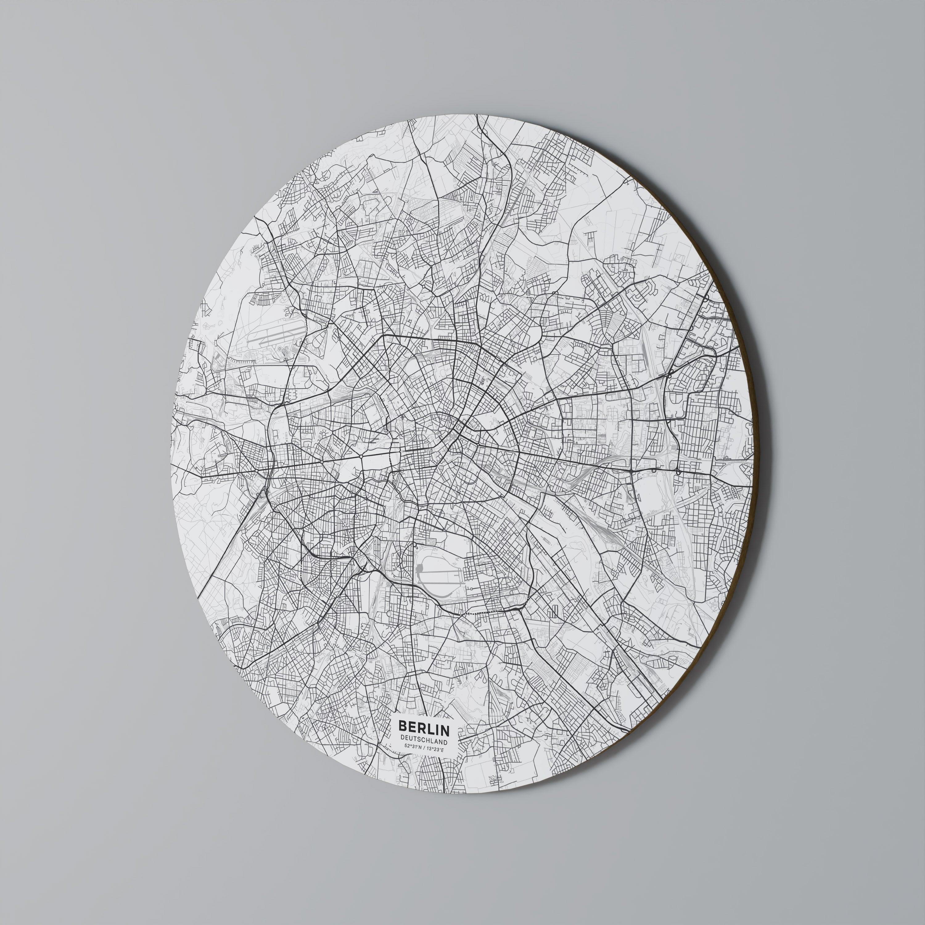 BERLIN PLAN Round Wall Art