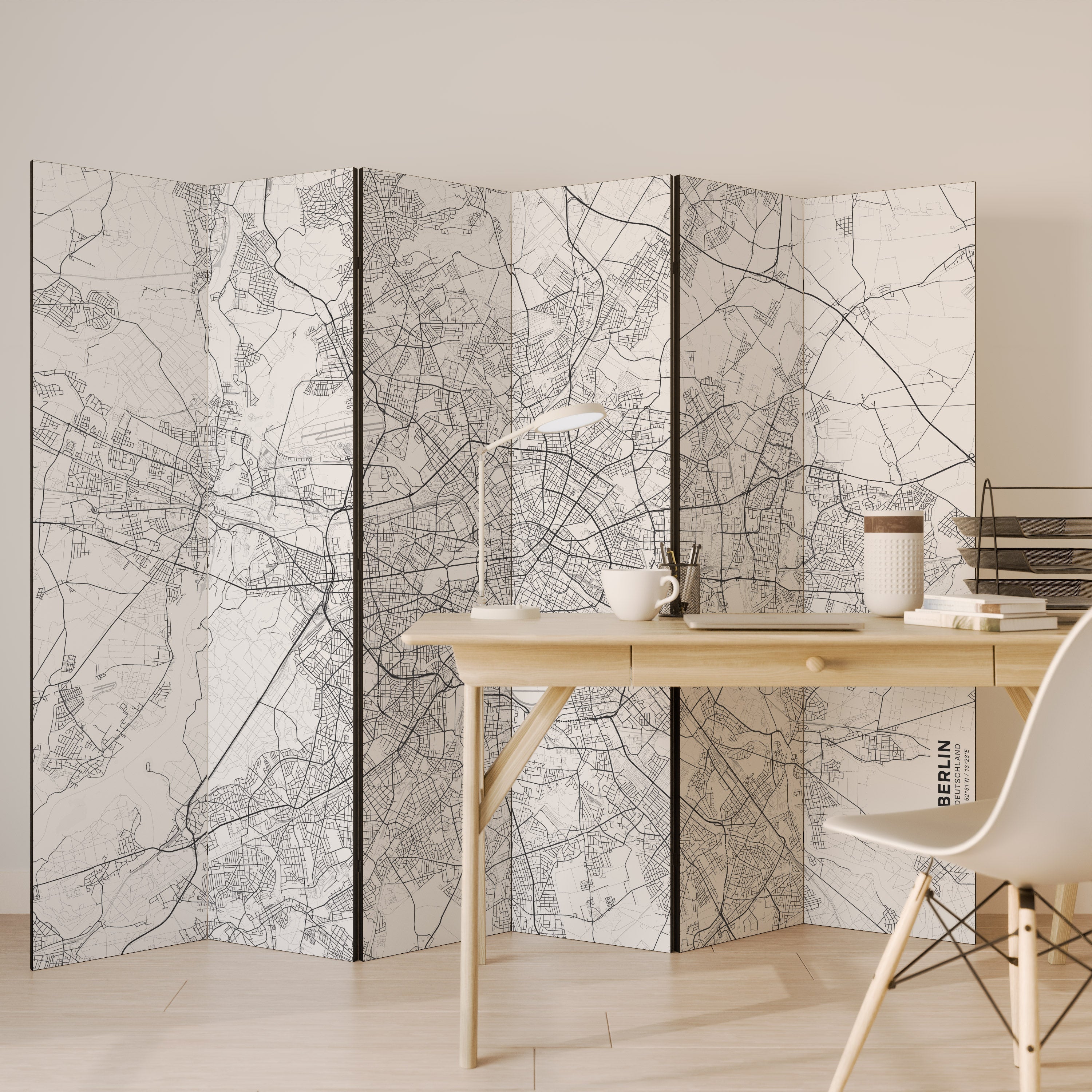 BERLIN PLAN Biombo Decorativo de 6 Painéis