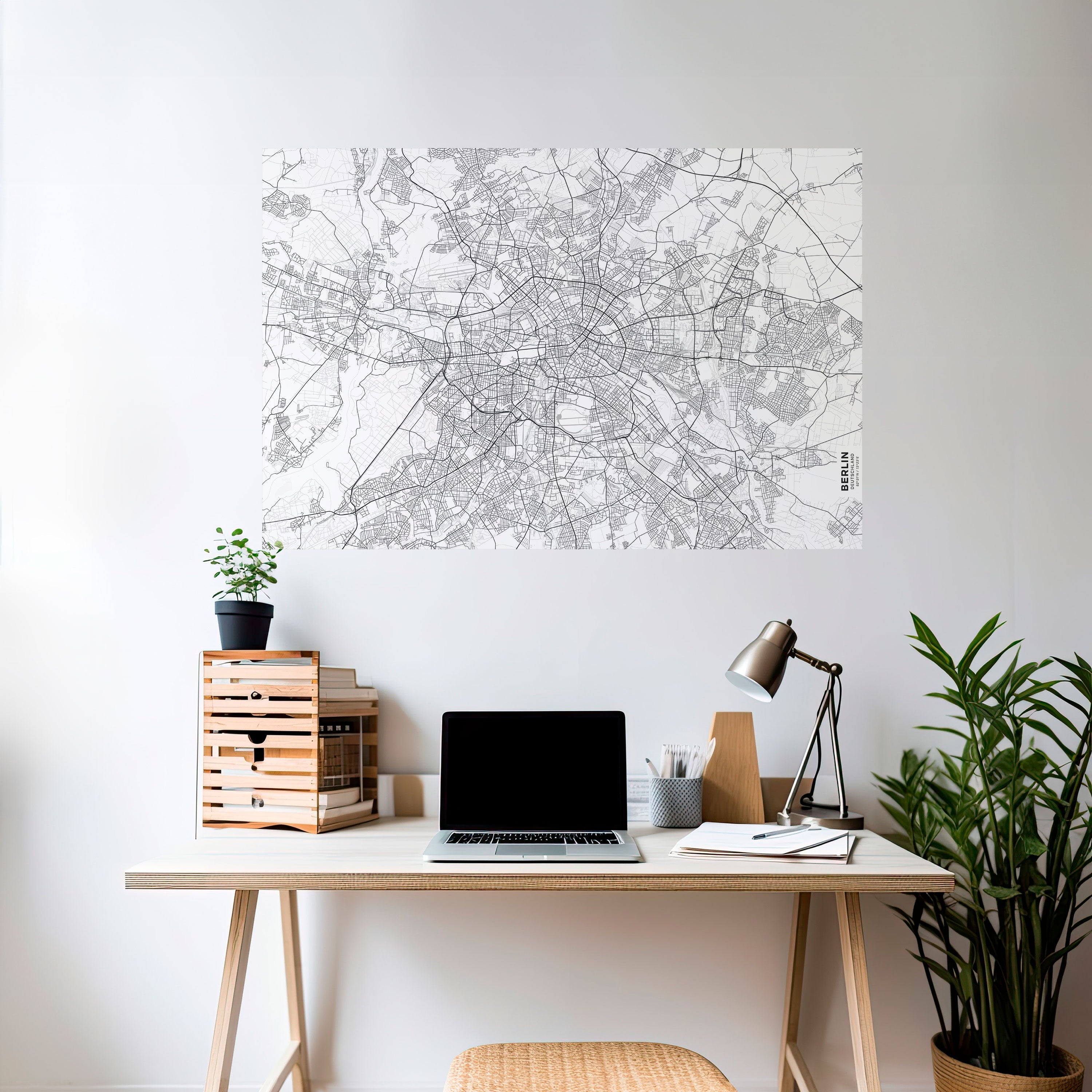 BERLIN PLAN Peel and Stick Horizontal Poster