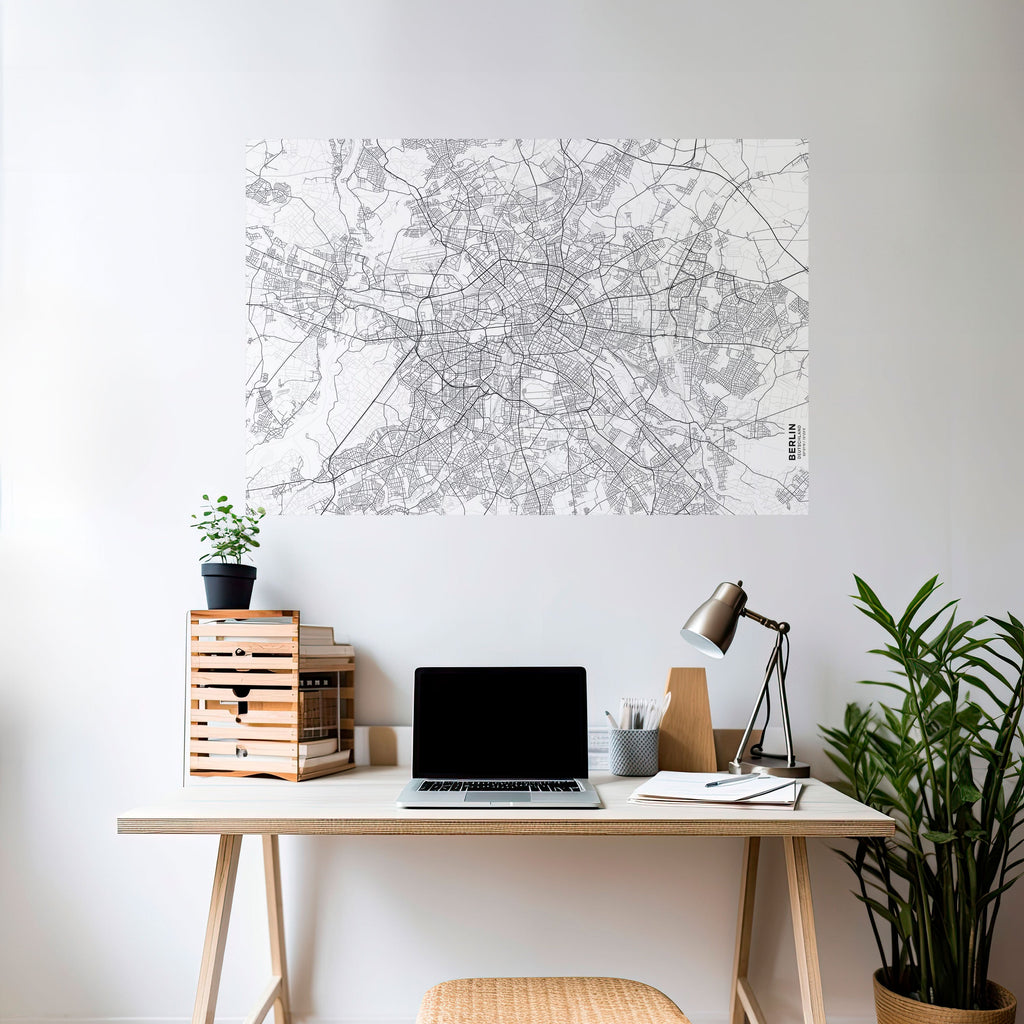BERLIN PLAN Peel and Stick Horizontal Poster