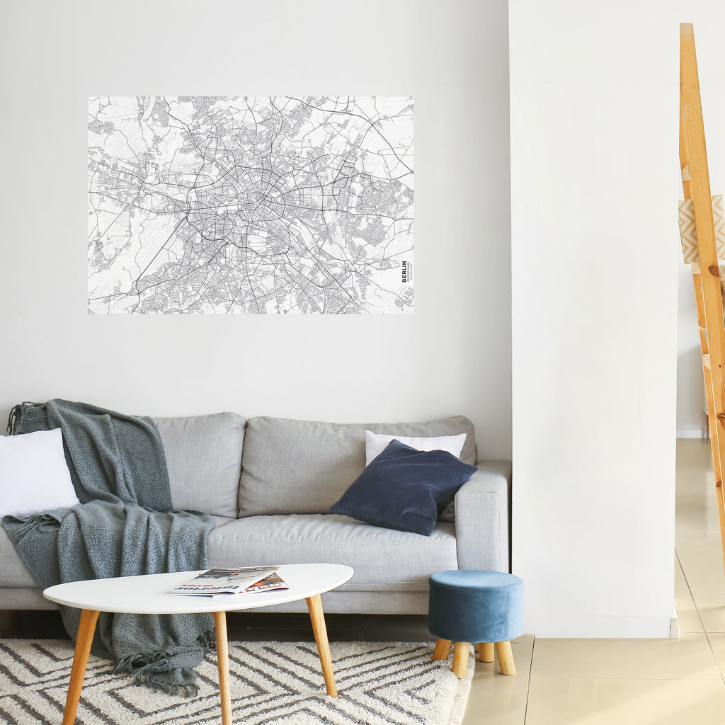 BERLIN PLAN Peel and Stick Horizontal Poster