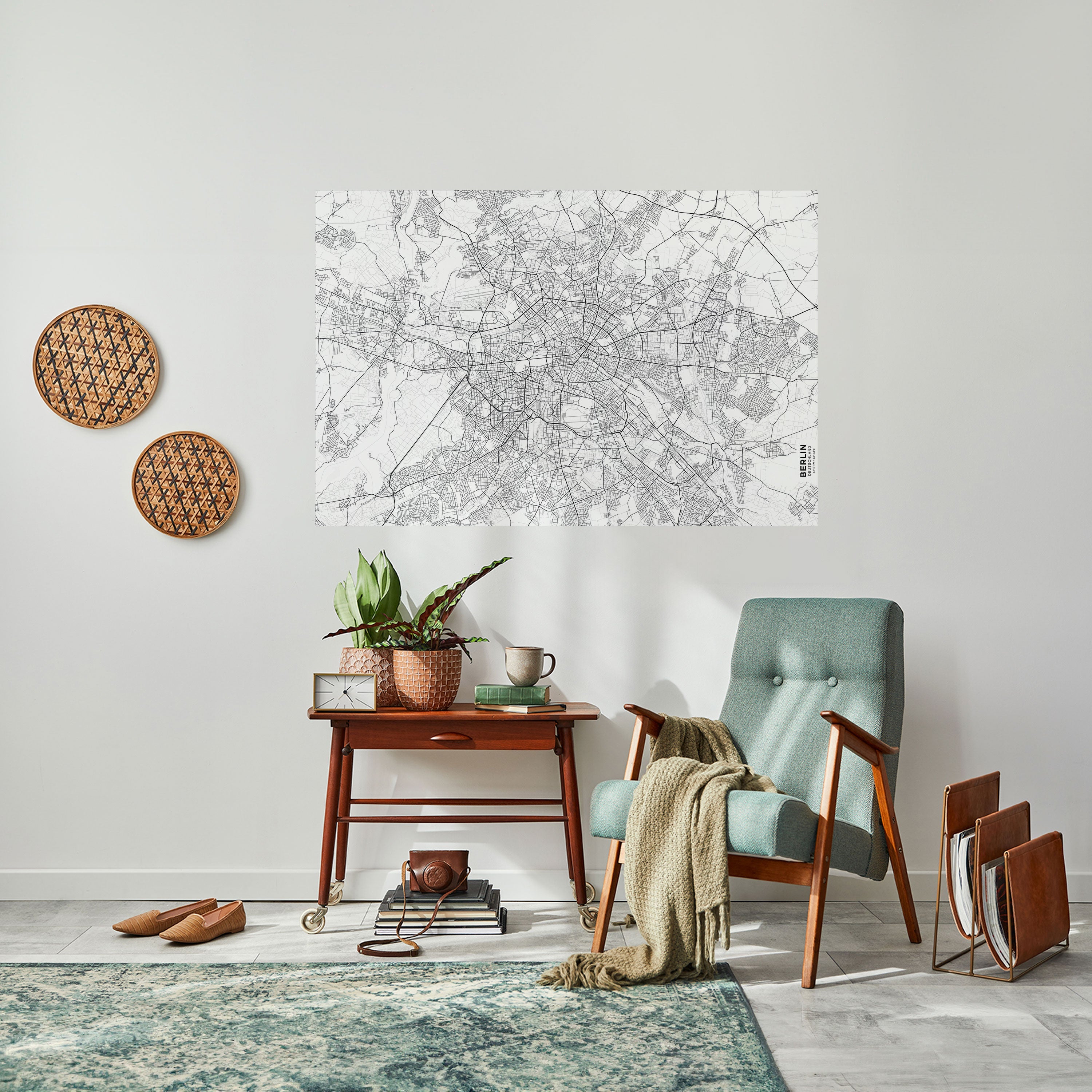 BERLIN PLAN Peel and Stick Horizontal Poster