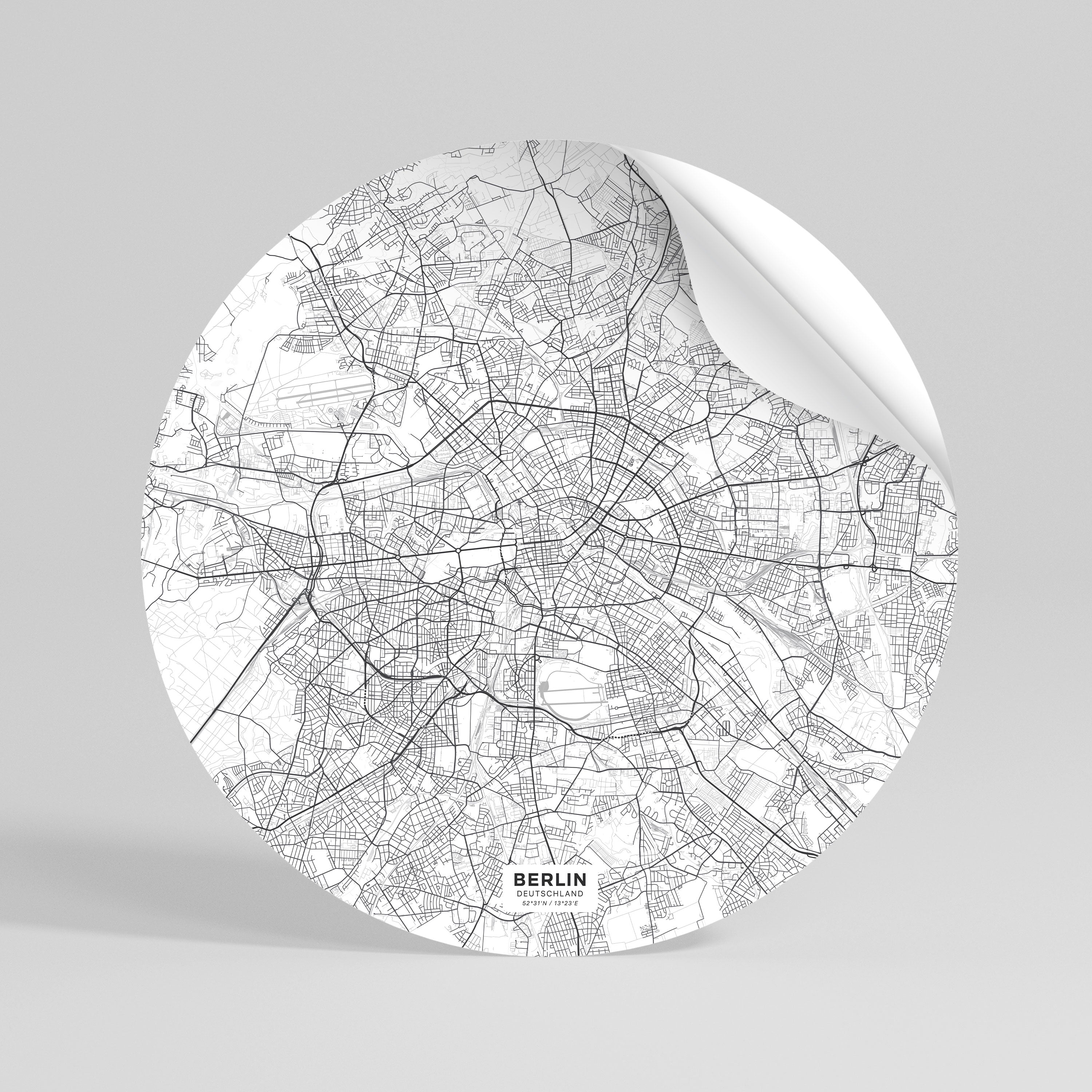 BERLIN PLAN Autocolante Redondo Removível