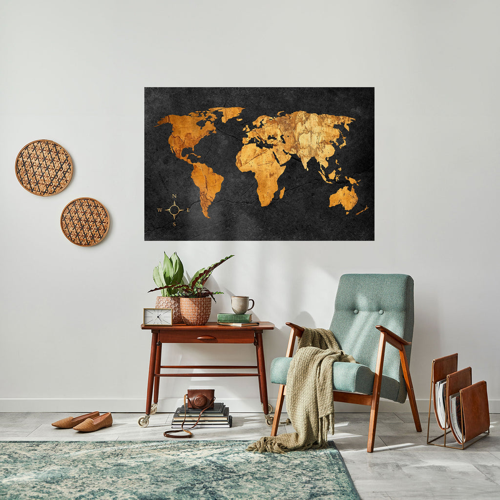 GOLDEN GLOBE ILLUSION Peel and Stick Horizontal Poster