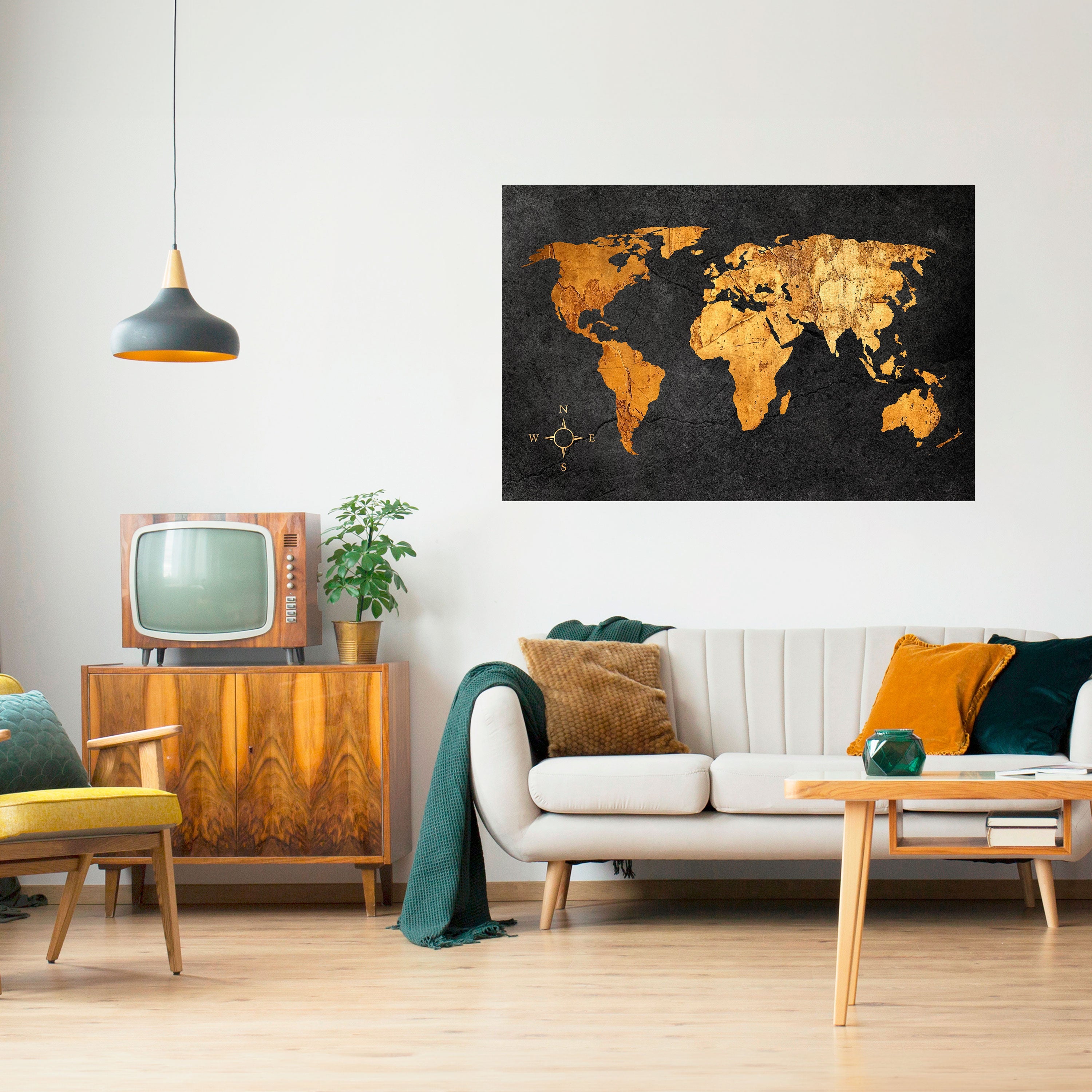 GOLDEN GLOBE ILLUSION Peel and Stick Horizontal Poster