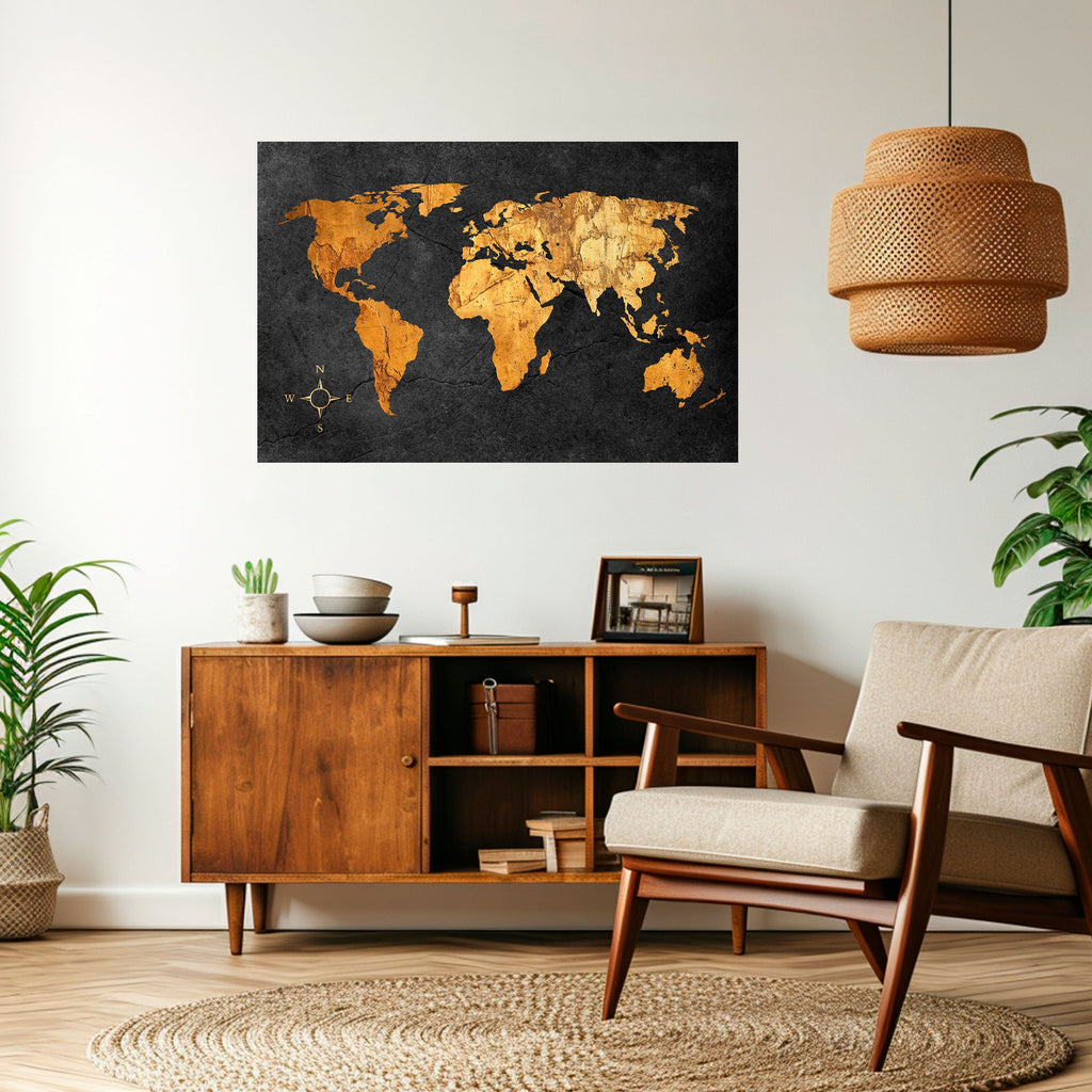 GOLDEN GLOBE ILLUSION Peel and Stick Horizontal Poster