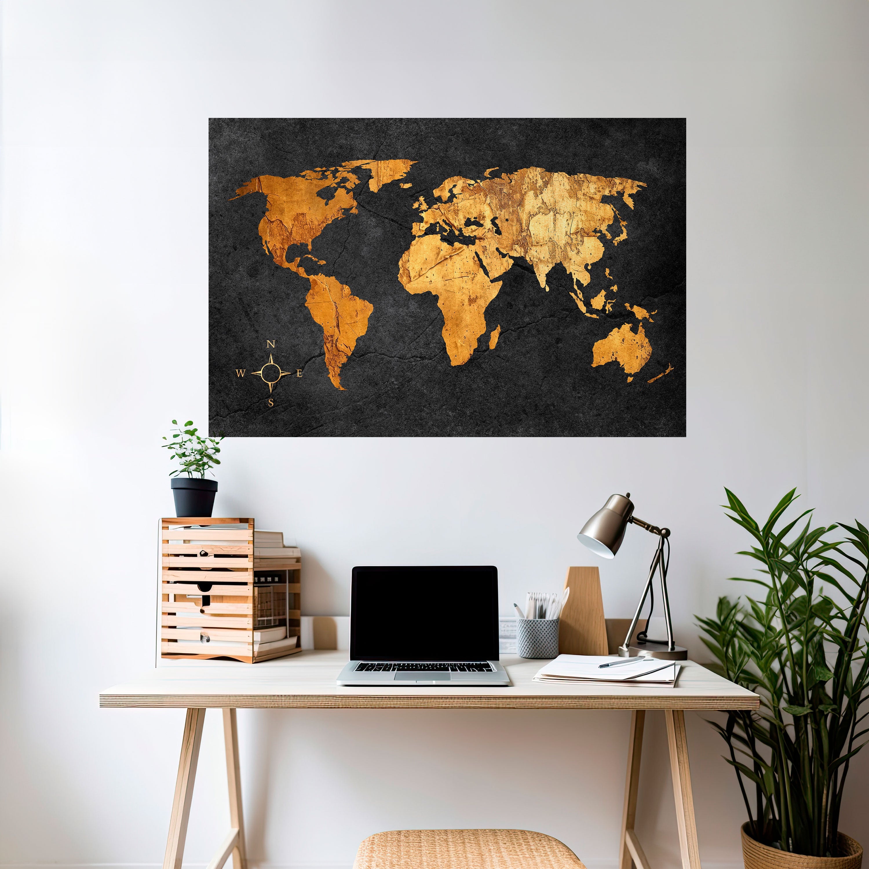 GOLDEN GLOBE ILLUSION Peel and Stick Horizontal Poster