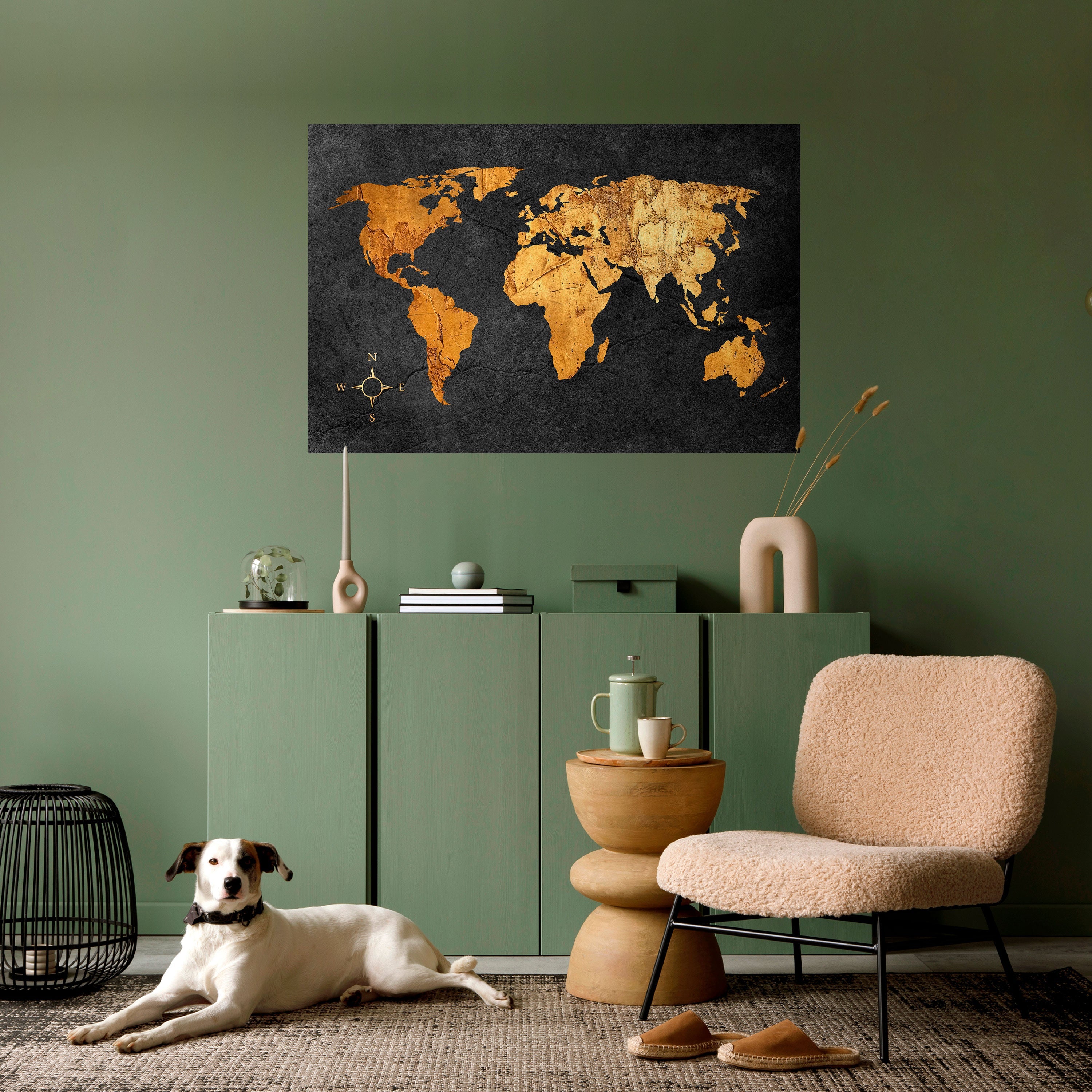 GOLDEN GLOBE ILLUSION Peel and Stick Horizontal Poster