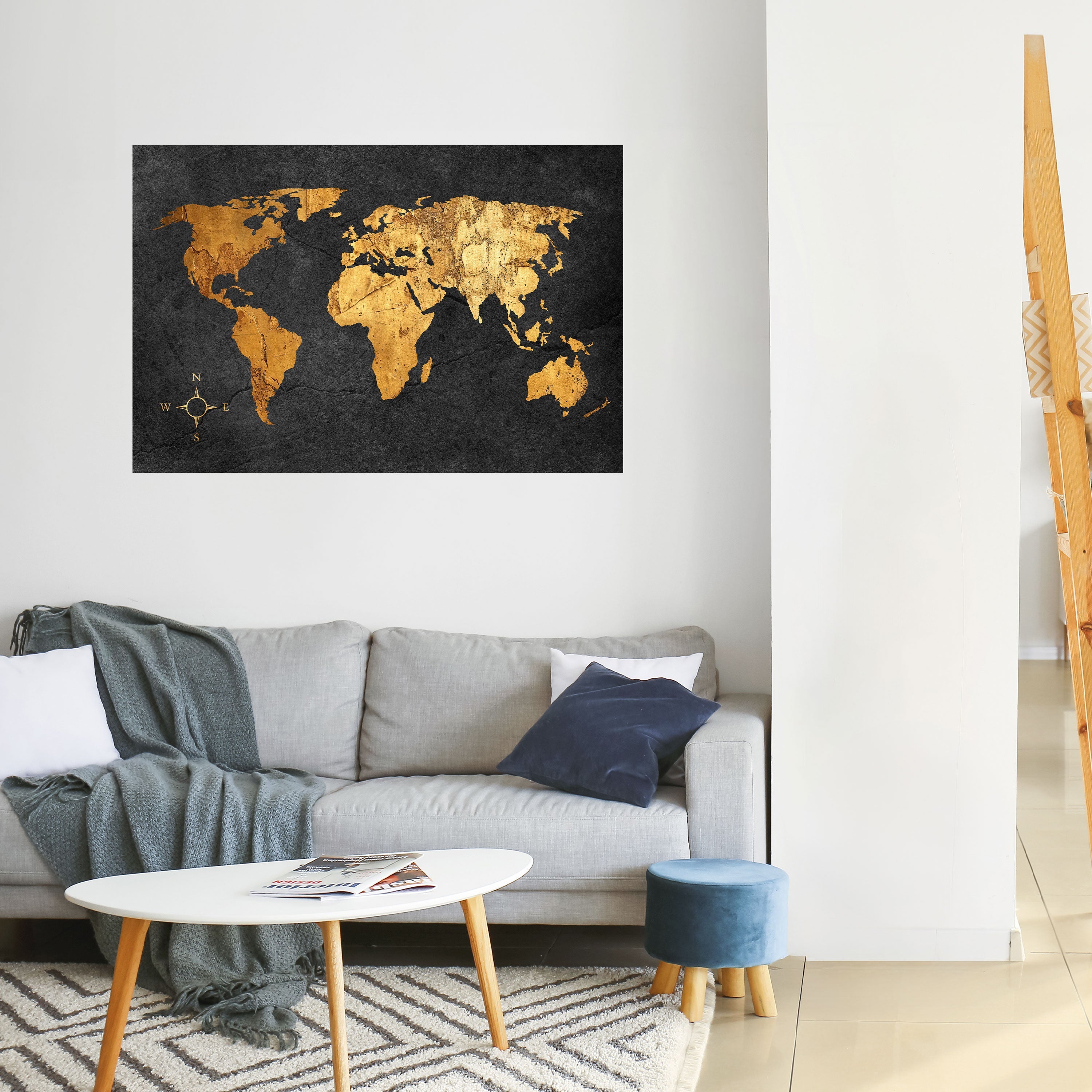 GOLDEN GLOBE ILLUSION Peel and Stick Horizontal Poster