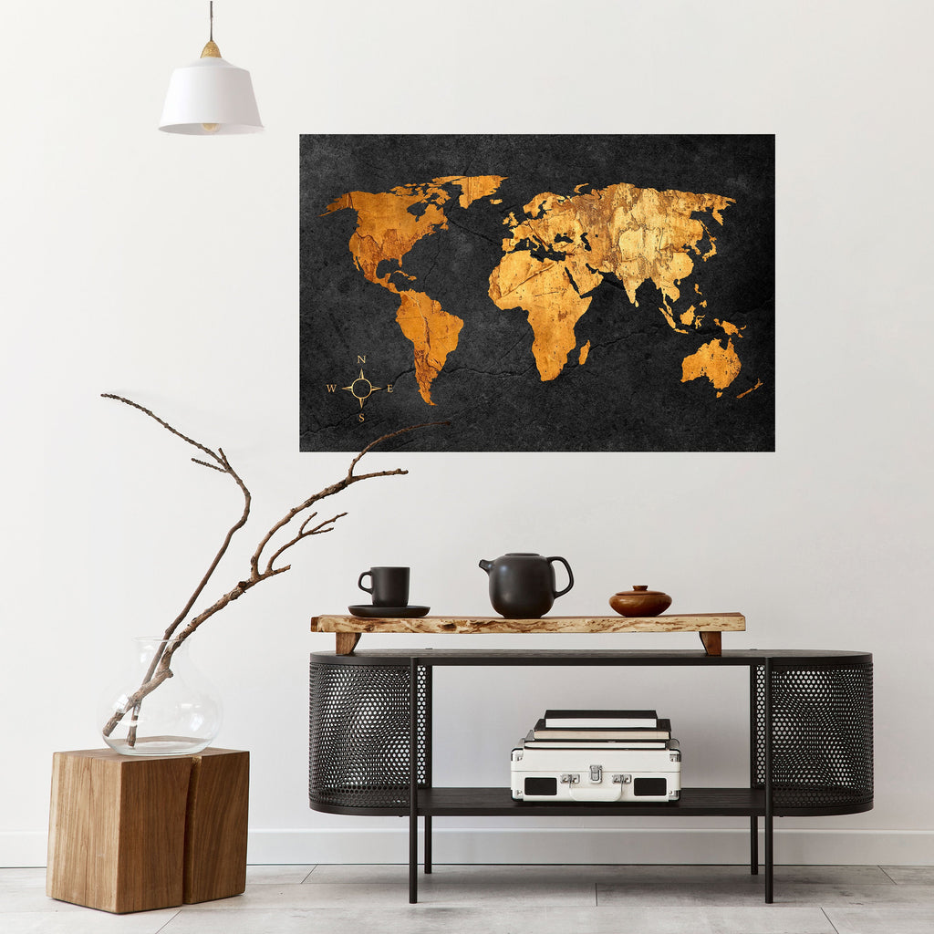 GOLDEN GLOBE ILLUSION Peel and Stick Horizontal Poster