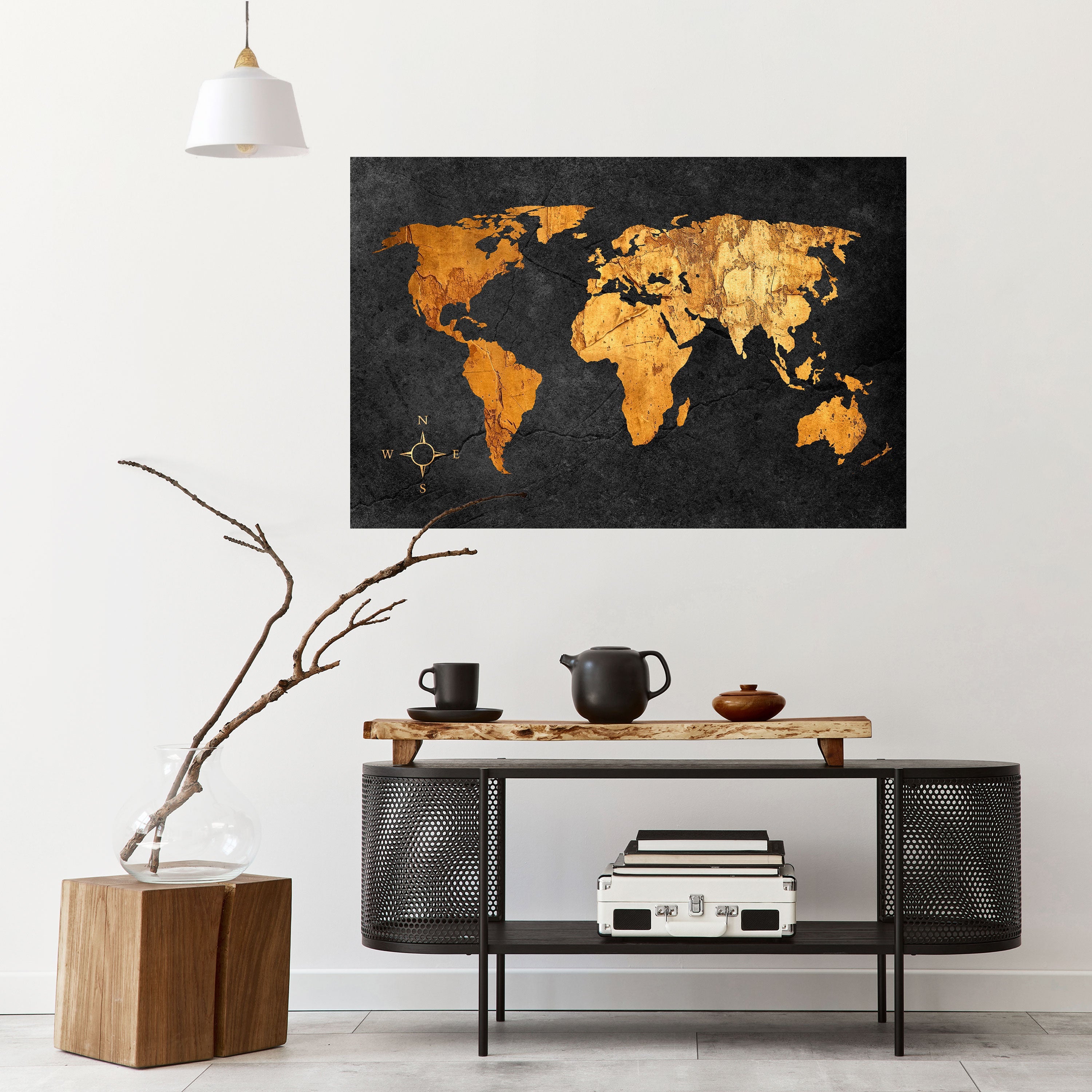 GOLDEN GLOBE ILLUSION Peel and Stick Horizontal Poster