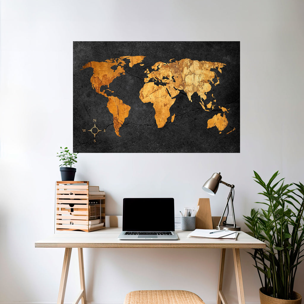 GOLDEN GLOBE ILLUSION Peel and Stick Horizontal Poster