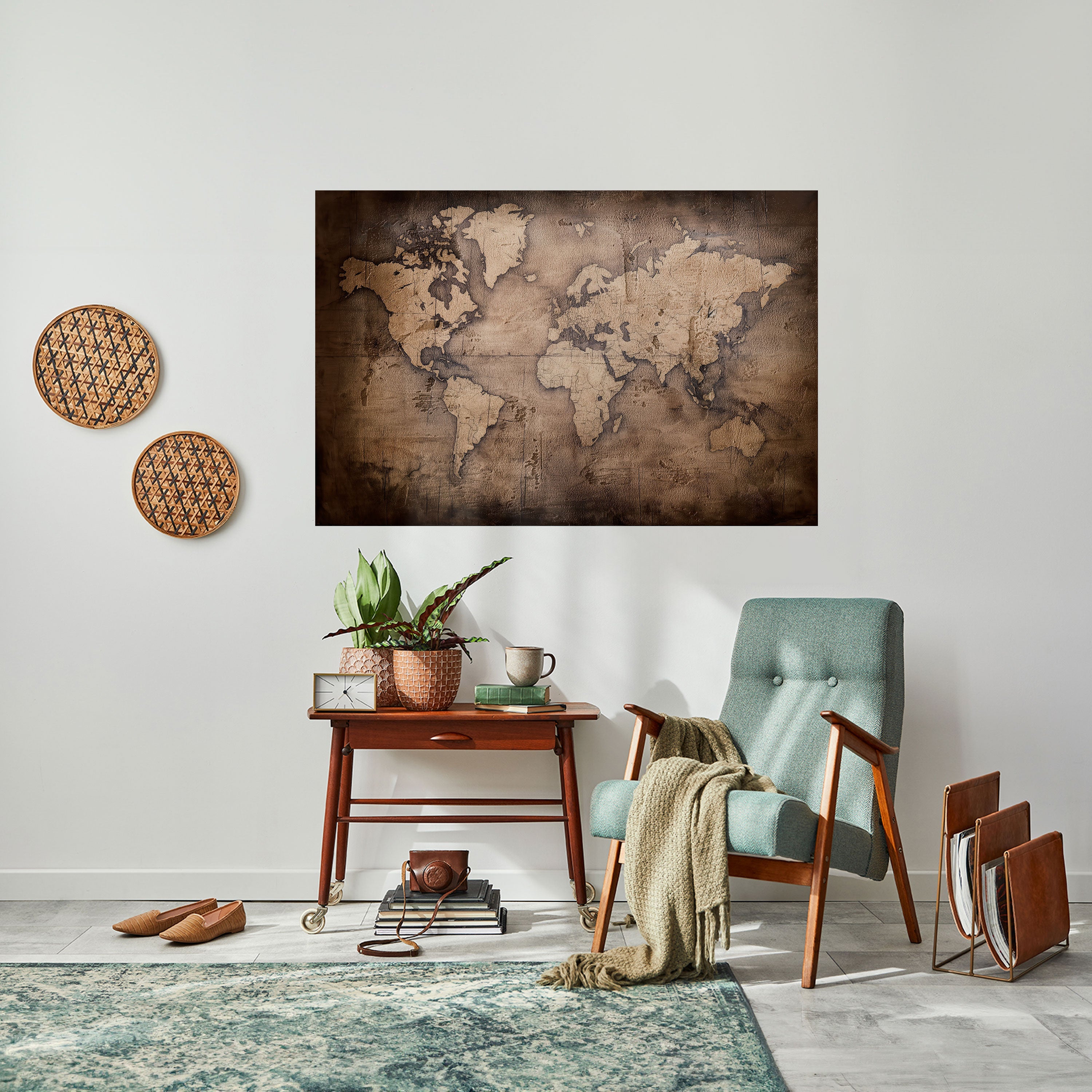 VINTAGE WORLD CHRONICLE Peel and Stick Horizontal Poster