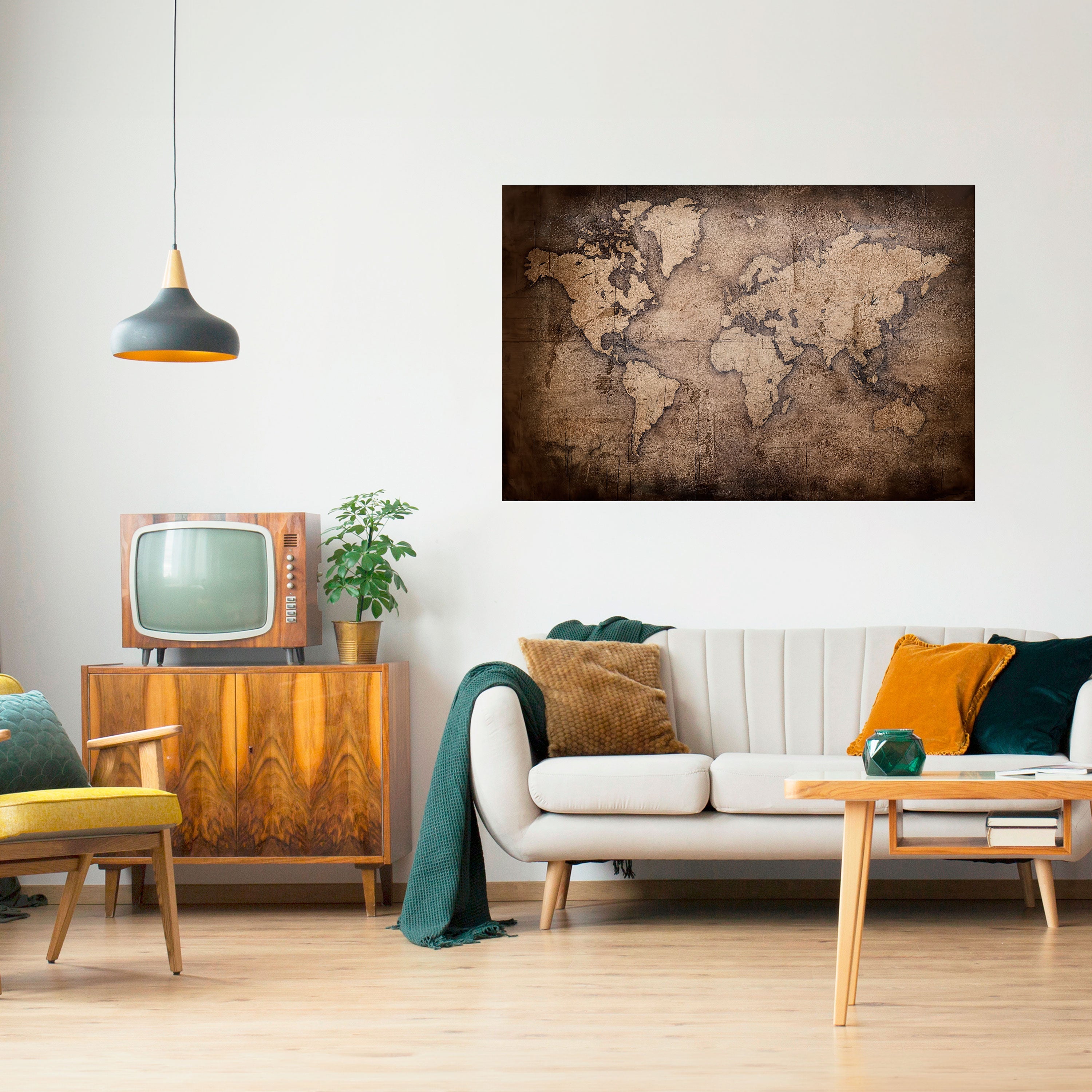 VINTAGE WORLD CHRONICLE Peel and Stick Horizontal Poster