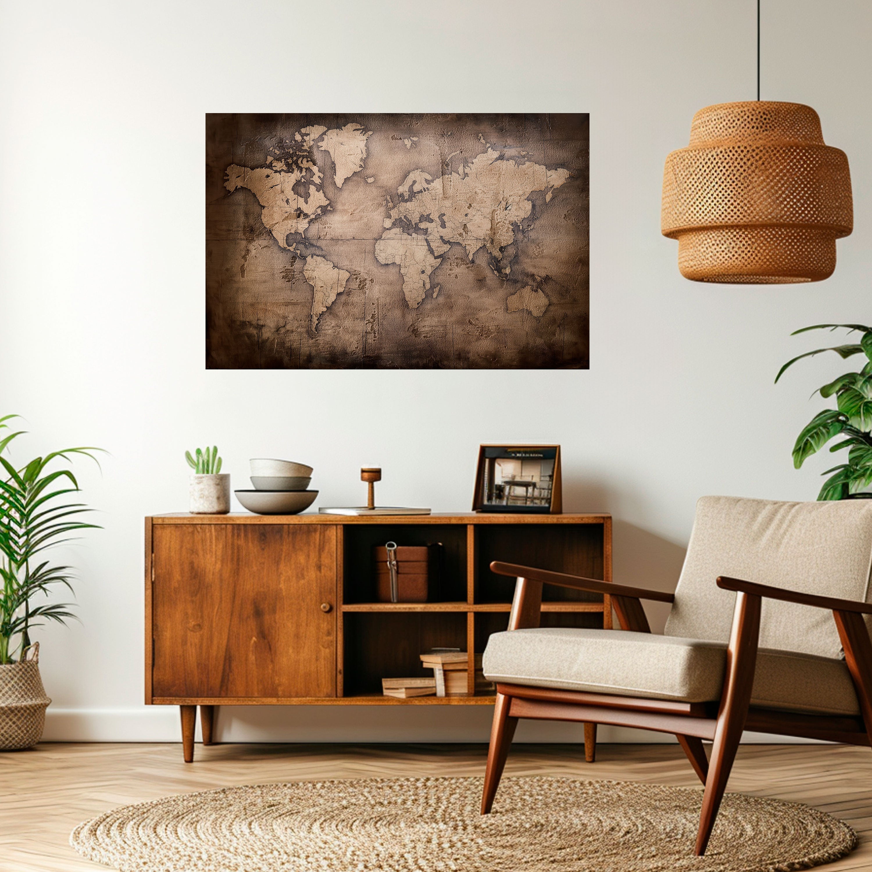 VINTAGE WORLD CHRONICLE Peel and Stick Horizontal Poster