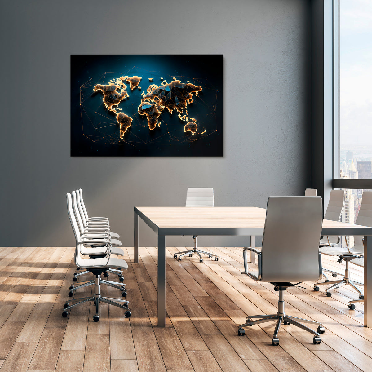 POLYGONAL PLANET Horizontal Canvas Print