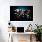 POLYGONAL PLANET Peel and Stick Horizontal Poster