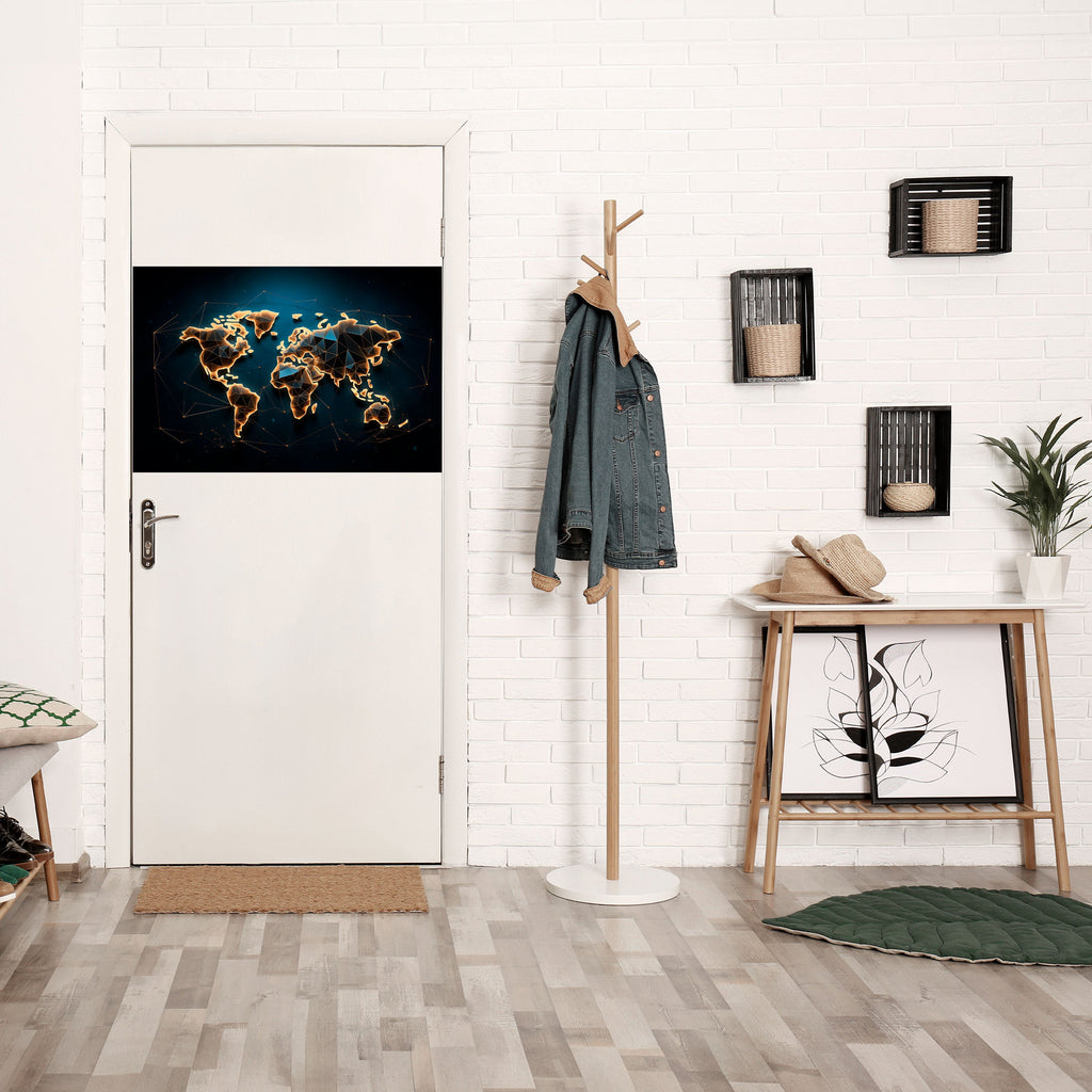 POLYGONAL PLANET Peel and Stick Horizontal Poster