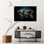 POLYGONAL PLANET Peel and Stick Horizontal Poster