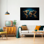 POLYGONAL PLANET Peel and Stick Horizontal Poster